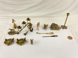 Small lot of vintage bronze figures/candle holders/ash trays, 13 ct