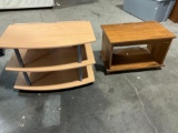 Lot of two styles of tv stands.