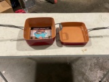 Set of two Red Copper pans.