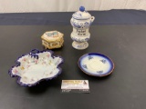 Lot of assorted ceramics and musical jewelry box.