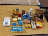 Lot of Miscellaneous vintage tins, bottles, health care products, etc.