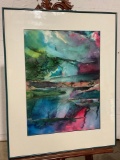 Framed Signed Watercolor on Multimedia by Local Artist Frank S. Wood