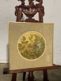 Framed Signed Oil on Circular Board Patterns See pics for signature