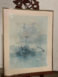 Framed Art Print by Lena Liu of a Lunaria plant, with Hummingbirds hovering