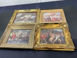 Four Framed Prints of Latin figures by Nicolas Poussin and two more pieces