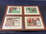 4 Vintage Framed Rules of Golf presented by Perrier Rules I, IV, XII, and XIV