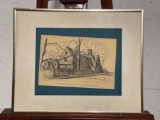 Framed Pen Drawing The House Of Seven Gables by Clark Goff 66