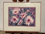 Framed Watercolor on Board of flowers by Mary Ann Hall