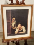 Vintage Framed Print of Two Women at a Window by Bartolome Esteban Murillo