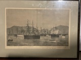 Framed Art Print of Turkey And The Powers The International Fleet Off Ragusa