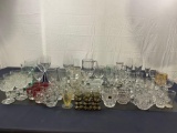 Massive Assortment of Small Crystal & Cut Glass Glasses, Wine, Sherry, Goblets, and more