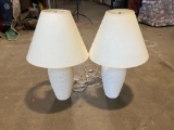 Set of two ceramic desk lamps.