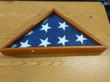 American flag in Triangular Wooden Display