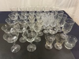 Large lot of Crystal/Cut Glass of various patterns, Goblets, Water, Wine and Cocktail Glasses