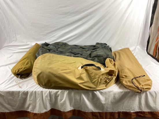 Large vintage tent comes in multiple bags and tub