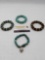 Lot of Turquoise and Tiger's Eye Bracelets, Sterling charm