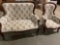 Upholstered Settee and Matching Chair.