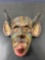 Vintage Devils Mask Hand Carved & Painted Wood Wall Hanging made in Mexico