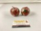 Pair of 3in Chinese CLOISONNE Fruit Design Boxes,
