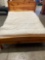 Beautiful Custom made in Portland Oregon wood bed frame with HOLY LAMB ORGANICS mattress.