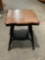 Vintage Side Table with Beveled Tiger Oak Surface