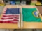 Pair of NYL-GLO weighted Washington state and US Flag with poles