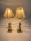 Pair of Vintage Victorian Style Desk Lamps with Porcelain figurines