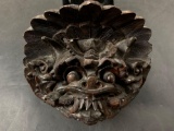 Balinese Barong Sai Mask Wall Hanging handcarved dark wood