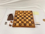 Beautiful handcrafted solid wooden checkers board by local designer Mike Howard