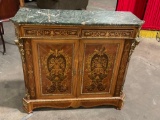 Stunning Vintage Egyptian-Inspired Console w/ Beveled Marble Top