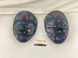 Pair of Hand Painted Batik Masks,