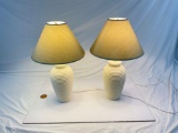 Pair of Matching Ceramic Table Lamps, tested and working