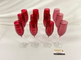 MIKASA Ruby crystal Cheers champagne flute set, 12ct