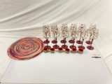 Collection of PIER 1 IMPORTS glassware, place matts and beaded napkin rings, 24ct
