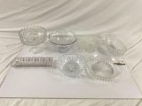 Small lot of assorted serving crystal/leaded crystal glassware, 7ct