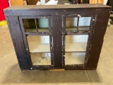 Distressed vintage display cabinet.