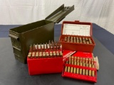30-06 rounds, and brass 27 full rounds, and 81 brass includes case, and ammo can