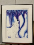 Framed Original Watercolor by Oregon/California artist Veda Yuva titled Drinking the Sky