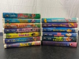 13 Vintage DISNEY Movie VHS tapes in original clamshell cases, 12 Black Diamond The Classics series