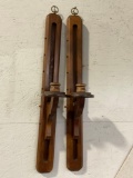 Two Vintage Adjustable Wall Candleholders