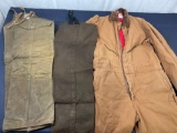 Vintage Work Clothes, Full Jumpsuit Zero Zone by WALLS XL 46-48, Two sets of leggings, one by FILSON
