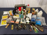 Large Lot of Gun Cleaning Supplies, Patches, Cleaner, Boresnakes, Large selection of bore brushes