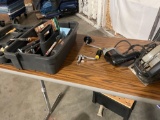 Lot of miscellaneous wood working tools and supplies.