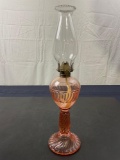 Vintage/Antique SCOVILL Pink Depression Hurricane Oil Lamp