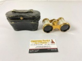 Antique Lemaire FI Paris Opera Glasses/Binoculars, Mother of Pearl & Brass with original hard case,