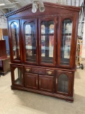 Beautiful CHINA CABINET with glass shelves and base.