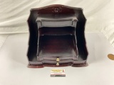 Large Wood Desk Organizer with two pull out drawers and a compartment at the top,