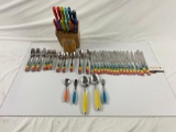 Large lot of FIESTA flatware and knife set, 84ct