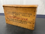 Vintage/Antique WINCHESTER shotshell box, with a leather cover.