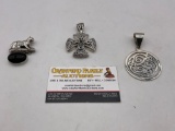 3 Pieces of a sterling Silver Jewelry - 2 Pendants and a Brooch